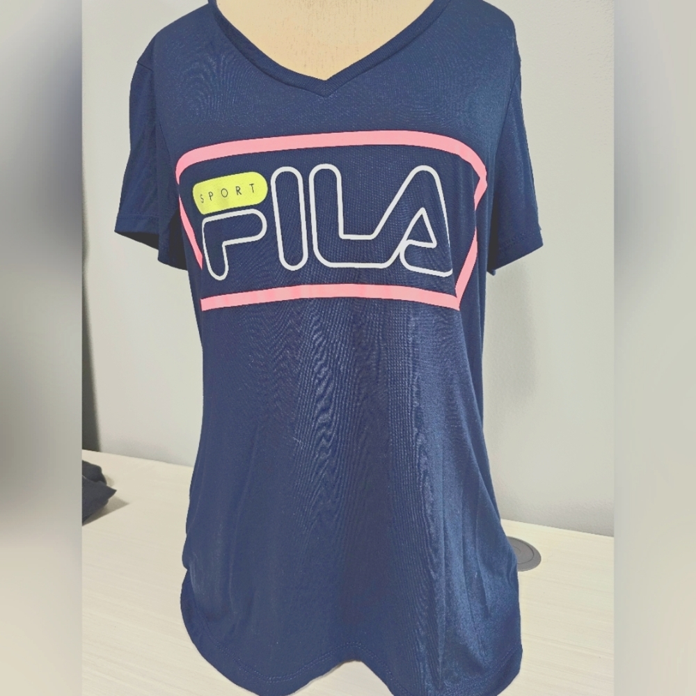 Fila Sport Women T Shirt Navy Size m